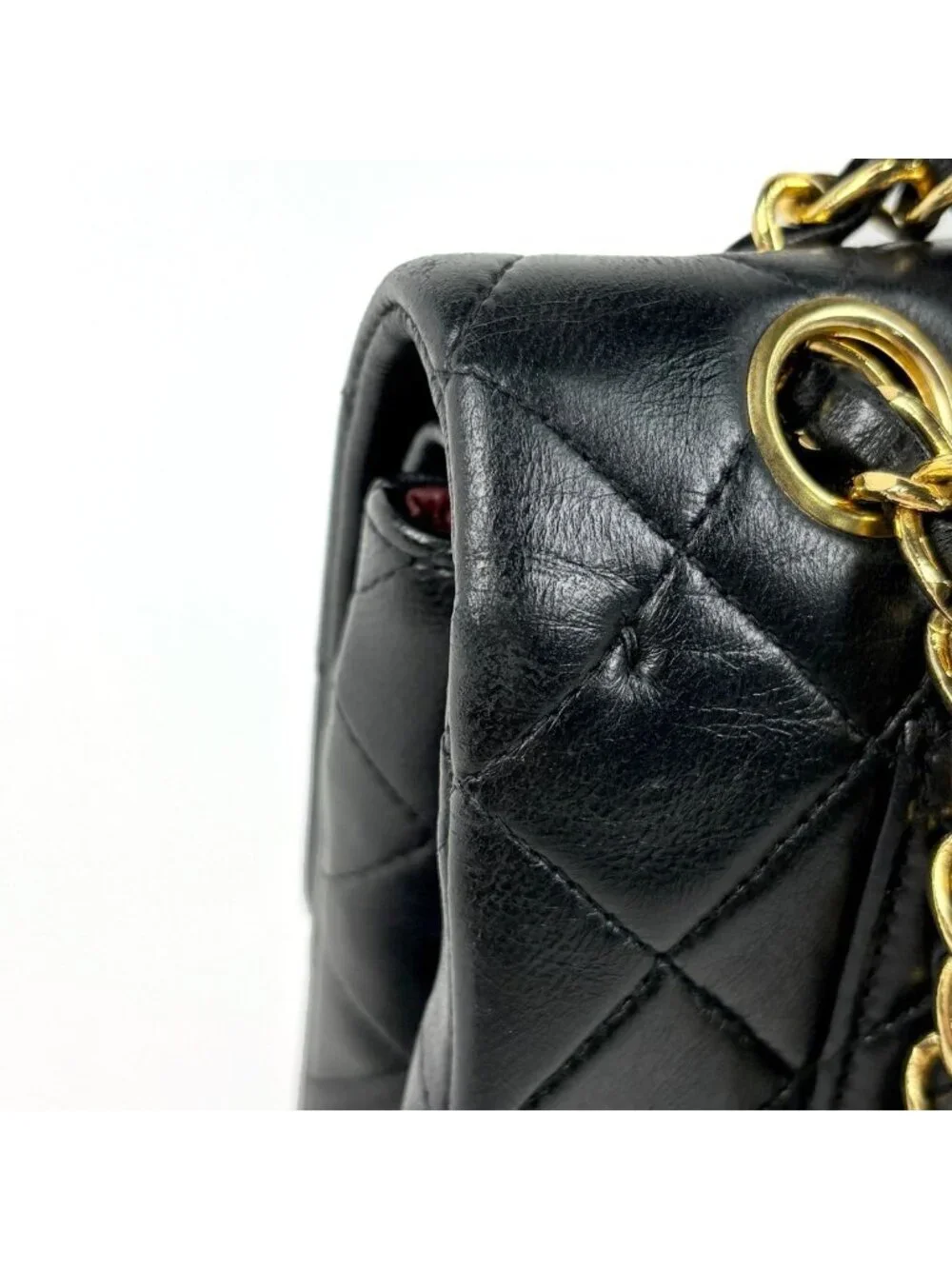 Chanel Shoulder Bag Quilted Double Flap CC Logo Leather Black